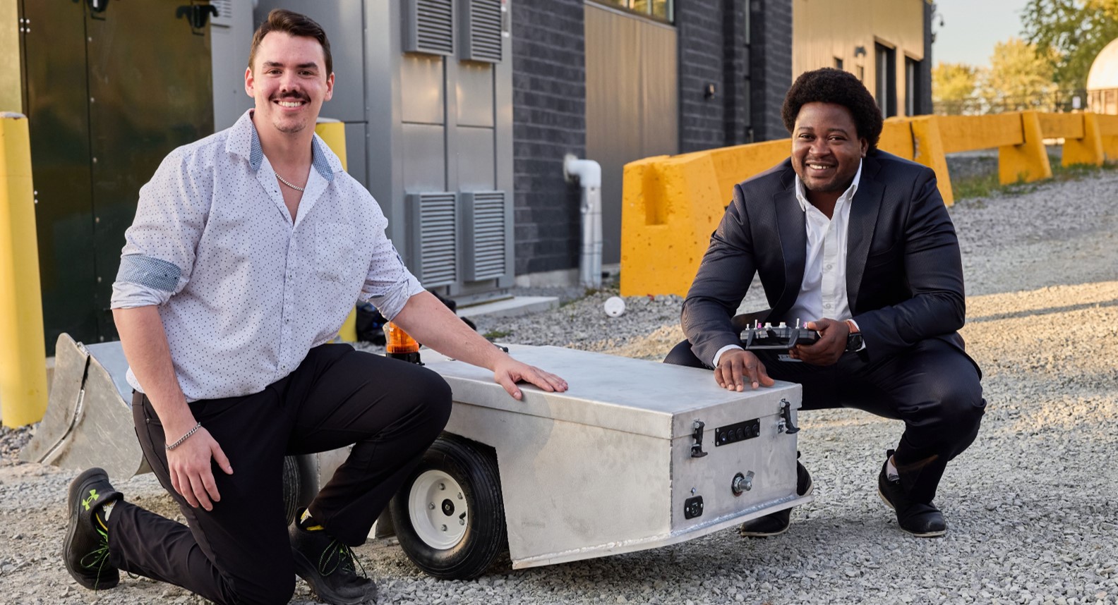 Students showcasing a project.