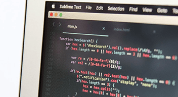 code on computer screen