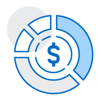 Image of power symbol and money symbol icon