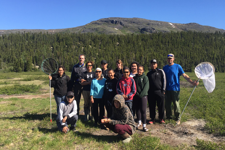 Group of campers and researchers at Kuururjuaq National Park, Quebec, 2018