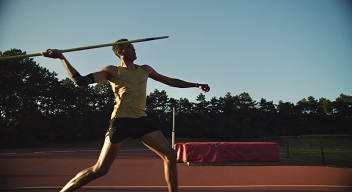 An Olympic javelin competitor