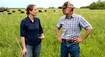 Paige Englot and Garry Richards on the Richards’ Family Ranch near Bangor, Sask.