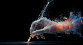 A 3d artist hologram of data symbolizing an AI agent and AGI technology