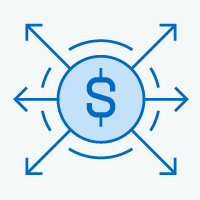 Image of money with arrows icon