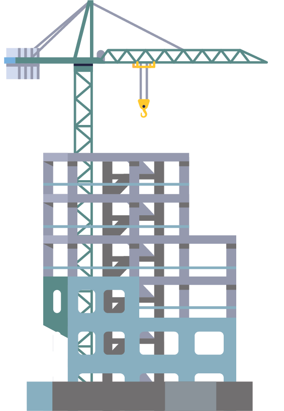 building and crane